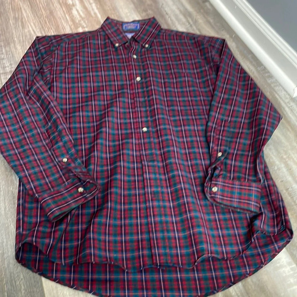 Vintage Sir Pendleton Men's Virgin Wool Long Sleeve Plaid Shirt size Medium - Picture 1 of 5